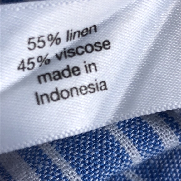 Lane Bryant Shirt Size 26 Linen Blend Striped Blue No Peek Collection - Picture 10 of 13